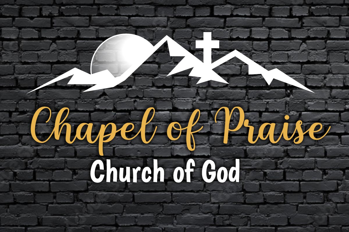 <strong>Chapel of Praise</strong> logo placed on a dark brick wall